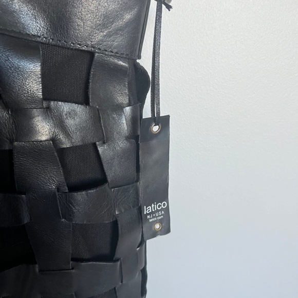 NWT LATICO WOVEN LEATHER CANVAS PALOMA HANDBAG TOTE/CROSSBODY LAPTOP BAG - Picture 5 of 7